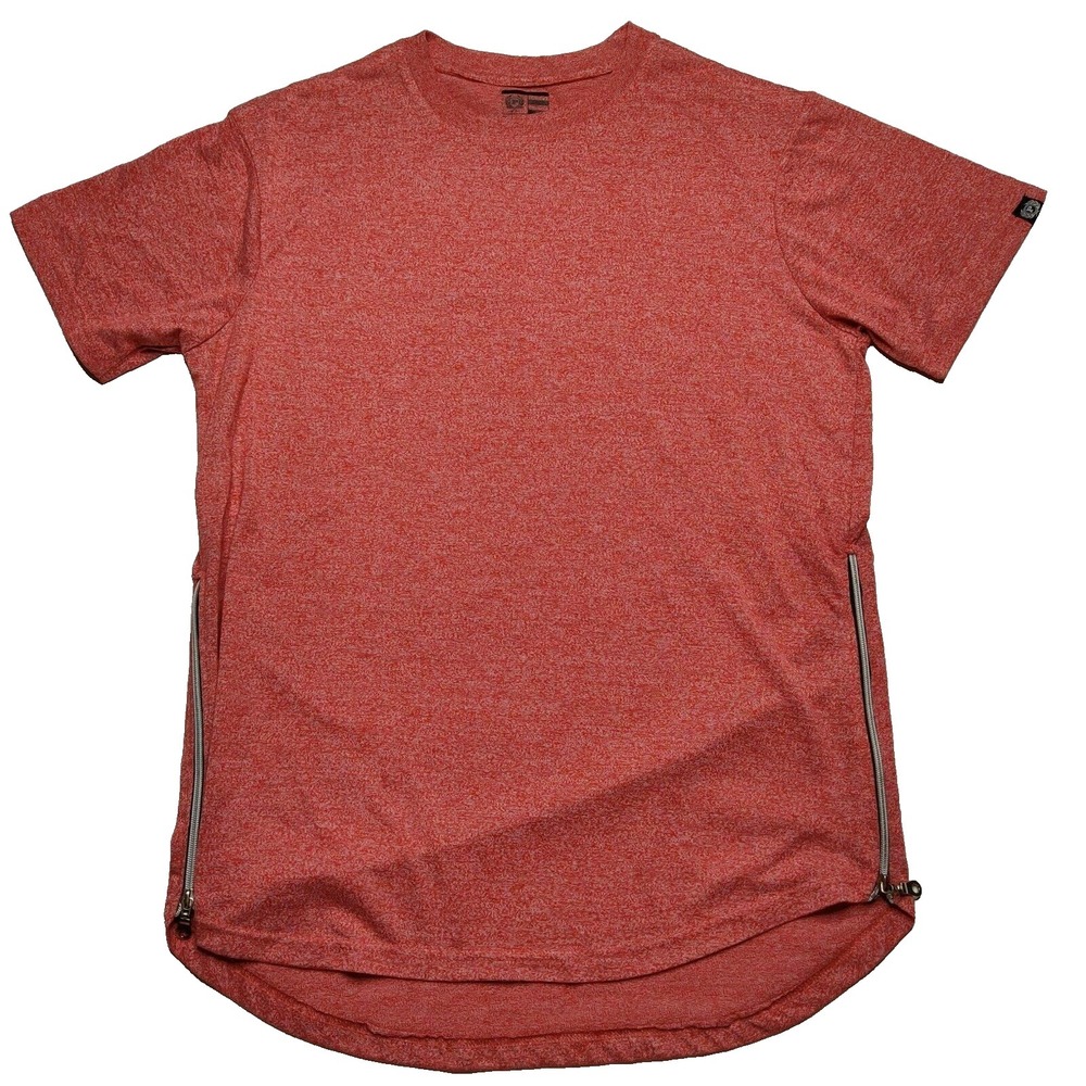 PHAT FARM Side Zip Red Heather Fashion T-Shirt - Men Large EUC